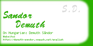 sandor demuth business card